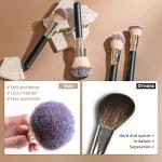 BS-MALL Soft Professional Makeup Brush Set - 4 Pcs Travel-friendly Brushes Including Foundation Brush for Liquid Makeup, Powder Brush & Blush Brush,Daily use (Black Silver)