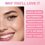 iMethod Liquid Eyeliner - Waterproof Eyeliner 2-in-1 Dual-Ended Eye Liner with Precise Brush-Tip and Thick Tip, Black Liquid Liner Pen, Matte Finish, Long Lasting, Smudge-proof, Transfer-proof, Black