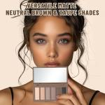 SUSIKEKI 6 Colors Mini Naked Eyeshadow Makeup Palette Neutral Nude Smoky Eye Shadow Taupe & Brown Matte Make Up Pallet with Mirror Highly Pigmented Long Lasting Waterproof Travel Size Gift Kit 01
