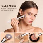 DUcare Makeup Brushes 3Pcs Foundation Contour Bronzer Brush,Concealer Brush,Blusher Powder Brush, Face Kabuki Travel Buffing Stippling Liquid Blending Makeup brush set White