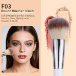 DUcare Makeup Brushes 3Pcs Foundation Contour Bronzer Brush,Concealer Brush,Blusher Powder Brush, Face Kabuki Travel Buffing Stippling Liquid Blending Makeup brush set White