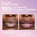 COVERGIRL Clean Fresh Yummy Lip Gloss, Sheer, Natural Scents, Vegan Formula - 150 Sugar Poppy, 0.33 fl oz
