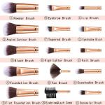 15PC Marble Makeup Brush Set with Sponge