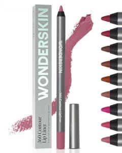 Wonderskin Lipliner Pencil - 360 Contour Lipliner, Long Lasting, Sharpenable, Waterproof and Transfer-Proof Nude Lip Liner Pencil (Blush)