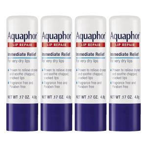 Aquaphor Lip Repair Stick - Soothes Dry Chapped Lips - 0.17 Ounce (Pack of 4)