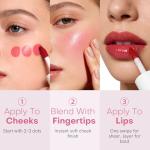 bayfree Lip Tint Stain Set, Korean Water Tint Lightweight Non-sticky, Waterproof Long Lasting Liquid Blush & Lip Stain, Transfer-Proof, Matte Finish Lip Color Makeup (made into jam)