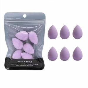 6PCS Mini Makeup Sponge, Black Small Beauty Sponge Blender Set for Foundation, Powder, Concealer Highlight,and Eye Shadow (Purple)