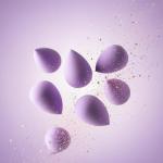 6PCS Mini Makeup Sponge, Black Small Beauty Sponge Blender Set for Foundation, Powder, Concealer Highlight,and Eye Shadow (Purple)