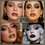 Professional Neutral Smokey Eyeshadow Makeup Palette, Matte Shimmer Metallic Black Grey Dark Goth Eye Shadows for Halloween, Pigmented Warm Smoky Naked Nude Rosy Gold Brown Pallet Daily Make Up Kit