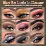 Professional Neutral Smokey Eyeshadow Makeup Palette, Matte Shimmer Metallic Black Grey Dark Goth Eye Shadows for Halloween, Pigmented Warm Smoky Naked Nude Rosy Gold Brown Pallet Daily Make Up Kit