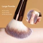 MAANGE 4 PCS Foundation Makeup Brush Set Double-ended Kabuki Contour Brush for Liquid Powder Concealer Cream Cosmetics Blending Blush Face Makeup Tools Kit (Coffee)