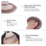 Makeup Brushes with Case, MAANGE 18 Pcs Professional Makeup Brush Set Premium Synthetic Face Kabuki Brush Kit Foundation Blush Powder Eyeshadow Brushes Set Christmas Gift（Coffee)