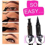 docolor Eyeliner Stamp 2-In-1 Double-Ended Winged Eyeliner Stamp Liquid Winged Eye Liner Pen Waterproof & Smudgeproof Long Lasting Formula for Precise Cat Eye Makeup (1PC,Black)