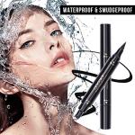 docolor Eyeliner Stamp 2-In-1 Double-Ended Winged Eyeliner Stamp Liquid Winged Eye Liner Pen Waterproof & Smudgeproof Long Lasting Formula for Precise Cat Eye Makeup (1PC,Black)