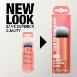 Real Techniques Bubble Blending Makeup Brush, Multipurpose Foundation Brush For Liquid, Cream, & Powder Products, Unique Round Brush Head, Synthetic Bristles, Vegan & Cruelty Free, 1 Count