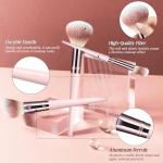 Makeup Brush Set, Premium Synthetic 10 PCS Makeup Brushes, Travel Makeup Brush Set with Soft Hairs, Makeup Brushes Set Professional for Blush, Eyeliner, Eyeshadow, Concealer, and Foundation (Pink)