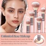 Makeup Brush Set, Premium Synthetic 10 PCS Makeup Brushes, Travel Makeup Brush Set with Soft Hairs, Makeup Brushes Set Professional for Blush, Eyeliner, Eyeshadow, Concealer, and Foundation (Pink)