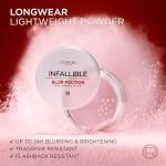 L'Oreal Paris Infallible Blur-fection Longwear Loose Setting Powder, Blurring Face Powder With Up to 24HRs of Wear, Translucent Light, 1 Kit