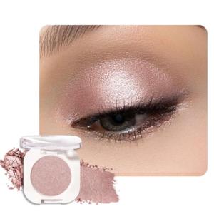 QIDSTERS Champagne Shimmer Single Eyeshadow, Lightweight Blendable Mini Eye Shadow for Older Women, Monochrome Eyeshadow Palette Makeup Pigmented Waterproof, Vegan & Cruelty-Free, 24