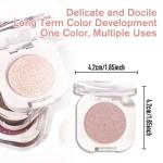 QIDSTERS Champagne Shimmer Single Eyeshadow, Lightweight Blendable Mini Eye Shadow for Older Women, Monochrome Eyeshadow Palette Makeup Pigmented Waterproof, Vegan & Cruelty-Free, 24