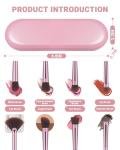 COYKROU 8Pcs Makeup Brushes Set Premium Eyeshadow Brush Professional Angled Eyebrow Brush Lip Brush Eyeshadow Brush Set With 3Pcs Powder Puffs and Pink Case 12 in 1