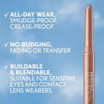 CoverGirl Clean Eye Color, Bronze Glow, Eyeshadow Sticks, Ultra Creamy Formula, Lightweight, Buildable Formula, Lasts All Day, Smudge-Proof, 0.05oz