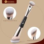 KINGMAS Foundation Concealer Brushes, 2PCS Premium Dual Ended Makeup Brush Set for Powder and Liquid Contour Blending Bronzer Concealer Cream Blush Brush