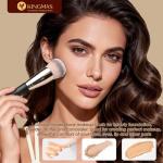 KINGMAS Foundation Concealer Brushes, 2PCS Premium Dual Ended Makeup Brush Set for Powder and Liquid Contour Blending Bronzer Concealer Cream Blush Brush