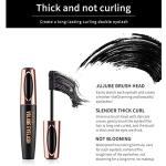 4 Pack 4D Silk Fiber Lash Mascara, Waterproof Smudge-proof Thickening Black Mascara for Natural Lengthening, Long Lasting & No Clumping
