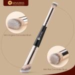 KINGMAS Foundation Concealer Brushes, 2PCS Premium Dual Ended Makeup Brush Set for Powder and Liquid Contour Blending Bronzer Concealer Cream Blush Brush