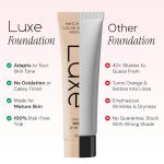 Luxe Research Color Changing Foundation – Instantly Adapts to Your Skin Tone – Buildable Light-to-Medium Coverage – 12-Hour Wear – Natural Dewy Finish