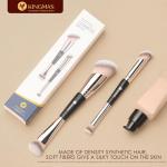 KINGMAS Foundation Concealer Brushes, 2PCS Premium Dual Ended Makeup Brush Set for Powder and Liquid Contour Blending Bronzer Concealer Cream Blush Brush