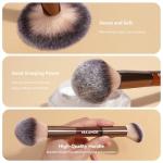 MAANGE 13 Pcs Foundation Makeup Brush Set With Bag, Make up Brushes, Double-End Multi Functional Makeup Brushes, Professional Face Brush Set Tools For Liquid Powder Concealer Cream Blush (Coffee)