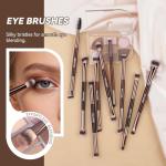 MAANGE 13 Pcs Foundation Makeup Brush Set With Bag, Make up Brushes, Double-End Multi Functional Makeup Brushes, Professional Face Brush Set Tools For Liquid Powder Concealer Cream Blush (Coffee)