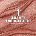 REVLON Super Lustrous Glimmer Gloss, Non-Sticky Lip Gloss, High-Shine Finish, Plant-Based Glitter, 008 Rose Glow, 0.13 fl oz