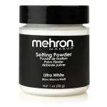 Mehron Makeup Setting Powder | Loose Powder Makeup | Perfect for Halloween 1 oz (28 g) (Ultra White)