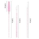 200Pcs Eyelash Extension Supplies Kit,Disposable Lash Spoolies Brushes Micro Swab Brushes Mascara Wand Lip Brushes for Eyelash Extension Tattoo Lipstick Applicator (Crystal Pink)