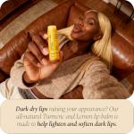 Glo Melanin All Natural Lemon and Turmeric Lip Balm - Natural Lip Balm Illuminate Your Smile, Brighten & Nourish Dark Lips Effortlessly - For Smokers Lips
