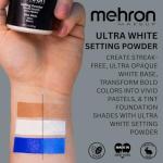 Mehron Makeup Setting Powder | Loose Powder Makeup | Perfect for Halloween 1 oz (28 g) (Ultra White)