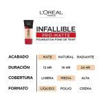 L'Oreal Paris Cosmetics Makeup Infallible Pro-Matte Liquid Longwear Foundation, Natural Beige, 1 fl oz.