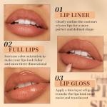 Petansy Matte Lip Liner Set,12 Colors Long Lasting Waterproof Nude Lip Liner Pencil Set,Smooth and High Pigmented Natural Lip Makeup Pencil,Matte Makeup Lipliners