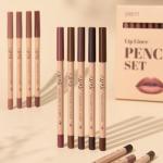 Petansy Matte Lip Liner Set,12 Colors Long Lasting Waterproof Nude Lip Liner Pencil Set,Smooth and High Pigmented Natural Lip Makeup Pencil,Matte Makeup Lipliners