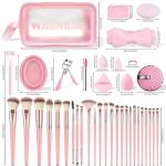 80PCS Makeup Brushes, Makeup Brush Set Professional Makeup Kit Multi-functional Makeup Tool Set with Case Facial Makeup Accessories,Brush Set Eye & Makeup Sponge(Pink)