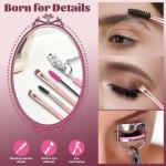 80PCS Makeup Brushes, Makeup Brush Set Professional Makeup Kit Multi-functional Makeup Tool Set with Case Facial Makeup Accessories,Brush Set Eye & Makeup Sponge(Pink)