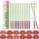 Pudaier 12-Color Lip Liner Set - Matte Velvet Lip Liners With Storage Bucket, Waterproof & Long-Lasting Nude Lip Liner Pencils, Creamy Smooth & High Pigmented, for Defining & Filling Lips
