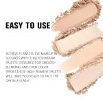 HHLTOH 4 Colors Nude Cream Eyeshadow Palette, Light Beige Pink Ivory White Quad, Matte & Shimmer, Highly Pigmented Waterproof, Natural Everyday Makeup for Women, Vegan & Cruelty-Free, Sombras de Ojos