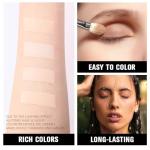 HHLTOH 4 Colors Nude Cream Eyeshadow Palette, Light Beige Pink Ivory White Quad, Matte & Shimmer, Highly Pigmented Waterproof, Natural Everyday Makeup for Women, Vegan & Cruelty-Free, Sombras de Ojos