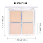HHLTOH 4 Colors Nude Cream Eyeshadow Palette, Light Beige Pink Ivory White Quad, Matte & Shimmer, Highly Pigmented Waterproof, Natural Everyday Makeup for Women, Vegan & Cruelty-Free, Sombras de Ojos
