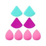 Freeman Puffs N' Stuff Powder Puffs + Liquid Sponges 8 Count Set, Makeup Blending Sponges For Liquid & Cream Foundation & Concealer, Triangle Powder Puff For Setting Powder, Vegan & Cruelty Free