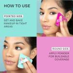 Freeman Puffs N' Stuff Powder Puffs + Liquid Sponges 8 Count Set, Makeup Blending Sponges For Liquid & Cream Foundation & Concealer, Triangle Powder Puff For Setting Powder, Vegan & Cruelty Free